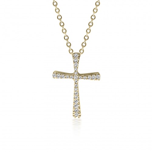 Cross neclace, Κ18 gold with diamonds 0.20ct, VS2, H ko5585 NECKLACES Κοσμηματα - chrilia.gr