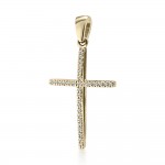 Baptism cross K18 gold with diamonds 0.10ct, VS2, H st3858 CROSSES Κοσμηματα - chrilia.gr