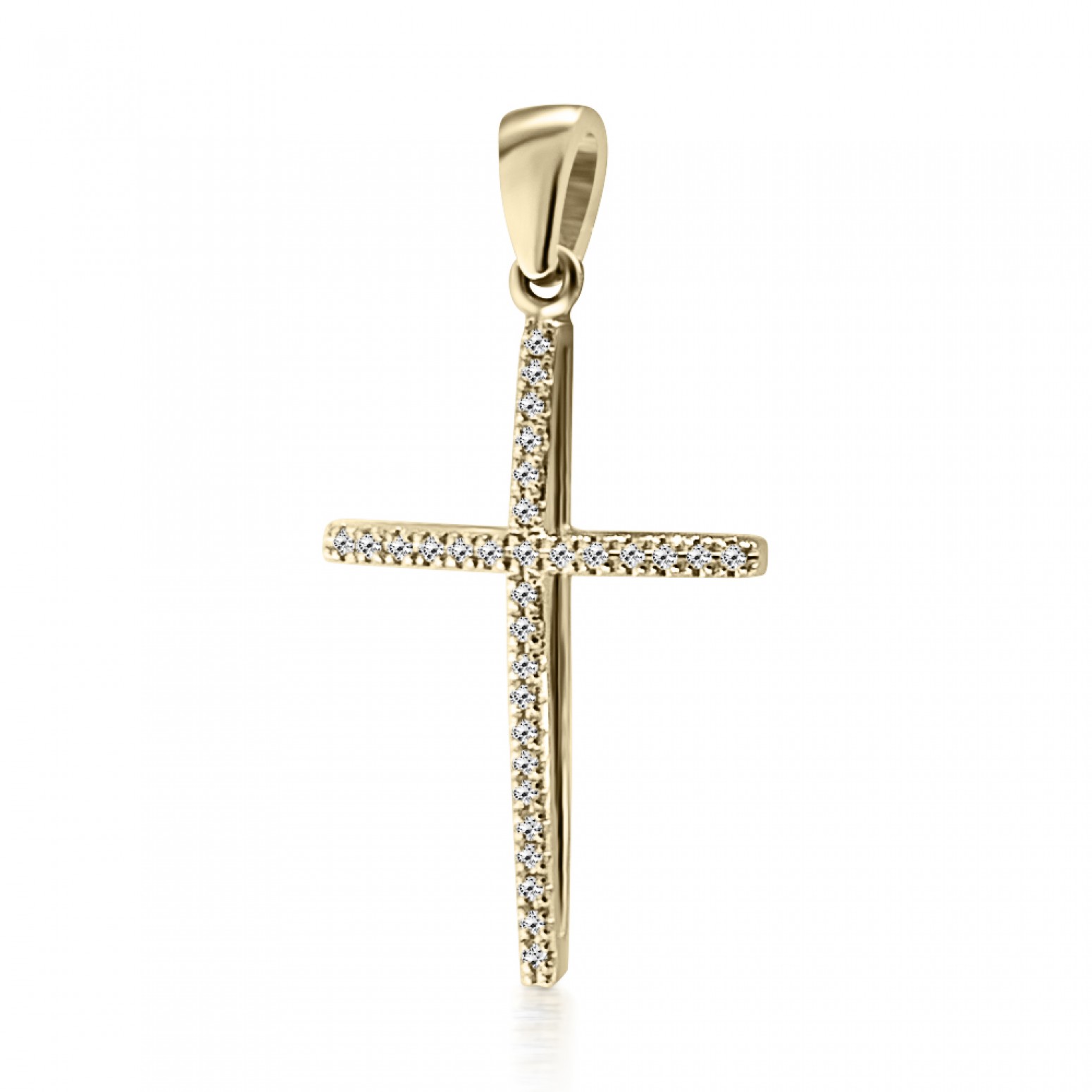 Baptism cross K18 gold with diamonds 0.10ct, VS2, H st3858 CROSSES Κοσμηματα - chrilia.gr