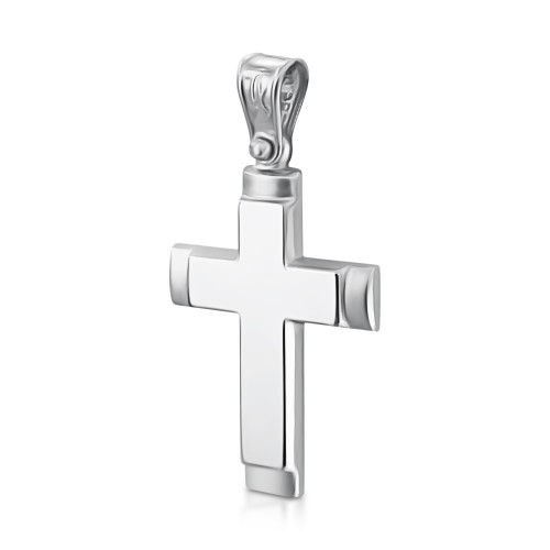 Baptism cross K14 white gold st3925 CROSSES Κοσμηματα - chrilia.gr