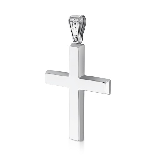 Baptism cross K14 white gold st3928 CROSSES Κοσμηματα - chrilia.gr