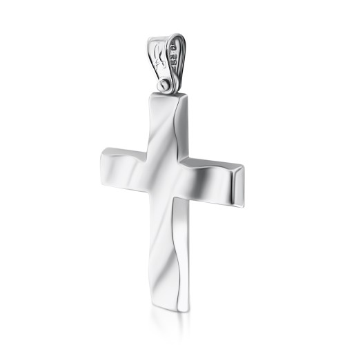 Baptism cross K14 white gold st3932 CROSSES Κοσμηματα - chrilia.gr