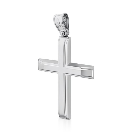 Baptism cross K14 white gold st3934 CROSSES Κοσμηματα - chrilia.gr