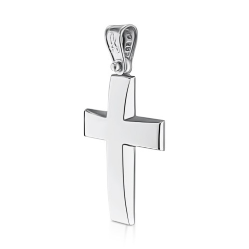 Baptism cross K14 white gold st3937 CROSSES Κοσμηματα - chrilia.gr