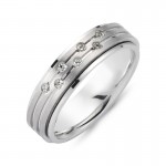 Chrilia wedding rings in white gold, K14, pair da2807 WEDDING RINGS Κοσμηματα - chrilia.gr