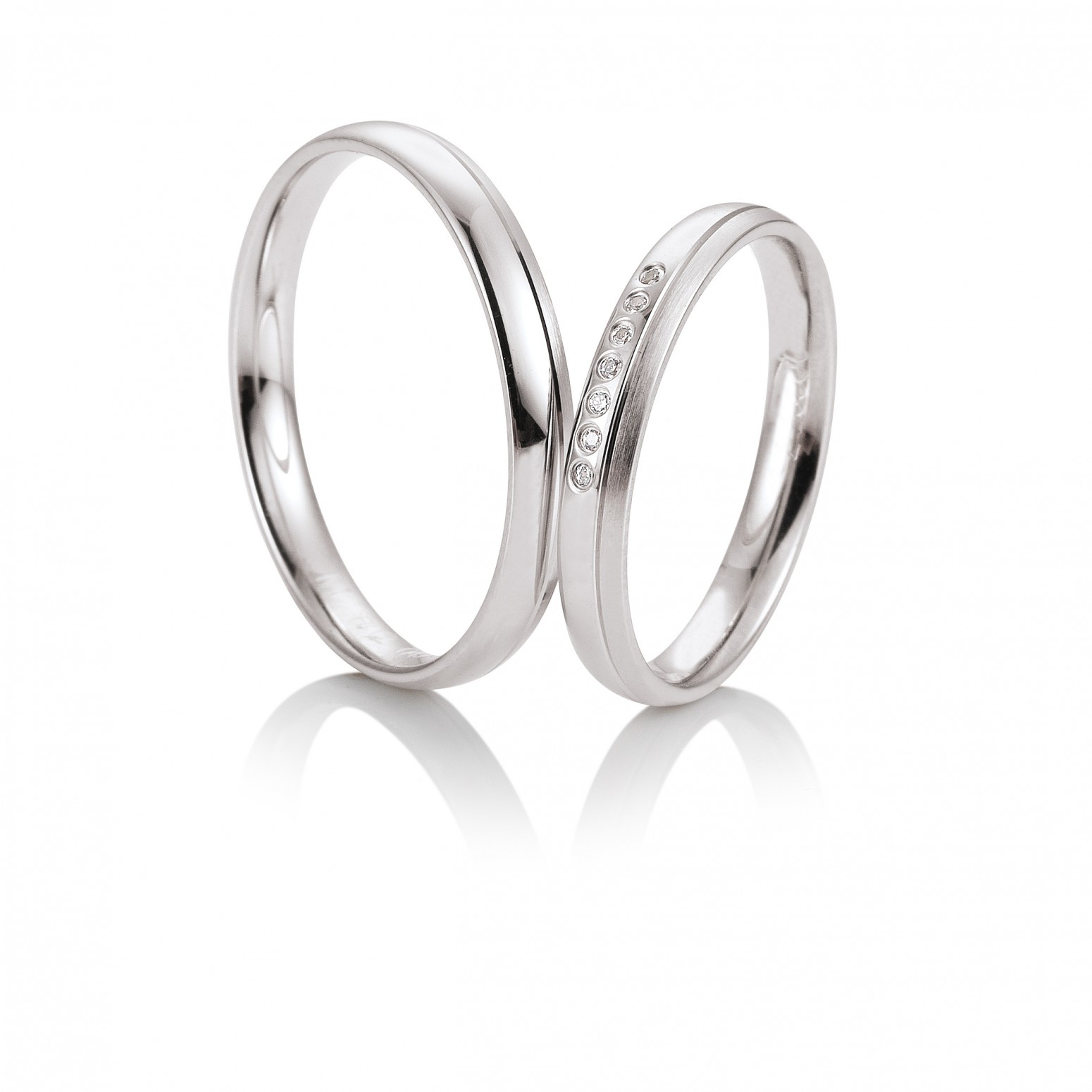 Saint Maurice wedding rings in white gold, K9, pair da3590 WEDDING RINGS Κοσμηματα - chrilia.gr