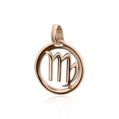 Virgo pendant zodiac sign, K14 pink gold, me2225 PENDANT  Κοσμηματα - chrilia.gr